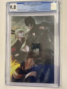 Marvel DC Deadpool Batman #1 CGC 9.8 CVR S 1:100 ARTGERM VIRGIN VAR PROSHIPPER - Foto 1 di 2
