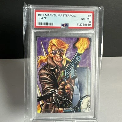  1992 Marvel Masterpieces #2  Blaze PSA 8 - Image 1 of 2