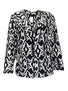 Marina Rinaldi Women's Nero Cesto Printed Silk Blazer NWT - Picture 1 of 3