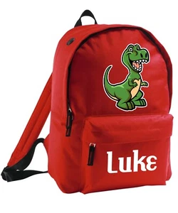Mochila Bolso Dinosaurio T-Rex para Niños Añadir Nombre Personalizado Niño Niña Idea de Regalo Escuela Genial - Imagen 1 de 12