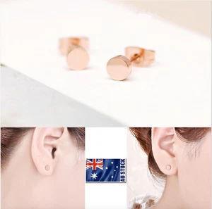 New Women Girls 18K Rose GOLD Plated 5mm Cute Fashion Stud Earrings - Picture 1 of 6