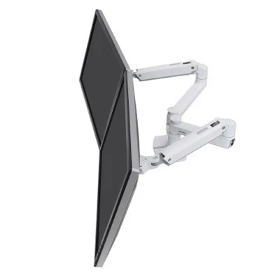 Ergotron LX Dual Monitor Side-by-Side Arm (white) Desk Mount 45-491-216 - Image 1 of 4