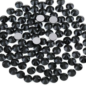 1440pcs Jet Black Nail Art Rhinestones Flat Back Crystal Gems 3D Tips Decoration - Picture 1 of 9