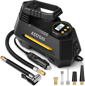 Portable Tire Inflator with Digital Gauge and LED Light, 12V DC Air Pump - Picture 1 of 8