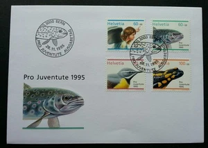 Switzerland Juventute: Annunciation Angel And Fauna 1995 Fish Bird Animal (FDC) - Picture 1 of 5