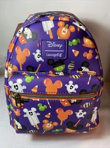 Loungefly Disney Mickey Mouse Halloween Treats All Over Pattern Mini Backpack! - Picture 1 of 5