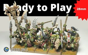 Painted Games Workshop Savage Orks x10 Age Of Sigmar Warhammer Old World - Picture 1 of 6