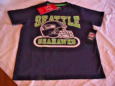 CAMISETA JOVEN NUEVA CON ETIQUETAS PARA NIÑOS TALLA 8 ROPA DEL EQUIPO DE LA NFL SEATTLE SEAHAWKS FÚTBOL Foto 1 de 4