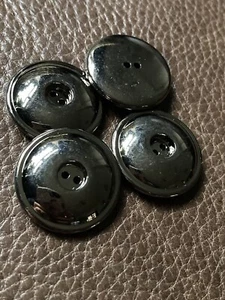 Shiny Chunky Gunmetal Tone ABS Buttons 2 Hole 26mm (40L) Pack Of 6 - Picture 1 of 1