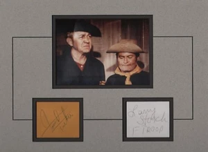 LARRY STORCH & FORREST TUCKER - F Troop - HAND SIGNED CARDS IN A MATTED DISPLAY - Picture 1 of 3