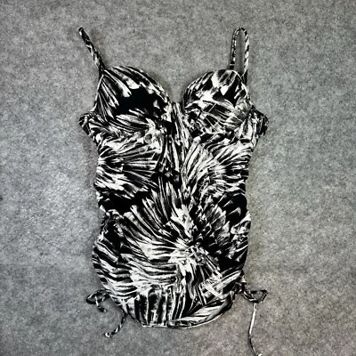 Camiseta de natación Assets Spanx Tankini con aros push-up talla XL negra blanca ajustable Foto 1 de 4