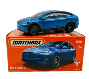 Matchbox 1/64 Tesla Model X Blue EV SUV Metal Diecast Car Model Toy - Picture 1 of 5