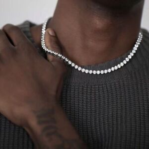 Tennis Necklace for Women Men Sparking Rhinestone Gold Silver Choker Necklaces