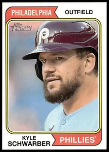 2023 Topps Heritage Kyle Schwarber Oversized Box Topper #OB-KSR Philadelphia - Picture 1 of 2