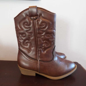 Tucker+Tate Boys Girls Youth Country Western Brown Boots Size 10 - Picture 1 of 7