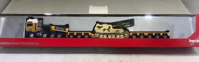 Herpa 1/87 MAN Tractor Trailer Semi Truck Low Boy Jeep FlatCar Steinle Army Tank - Image 1 of 4