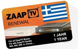 ZaapTV 1 Jahr Greek App-Aktivierung / Verlängerung / Alle Geräte Emailversand