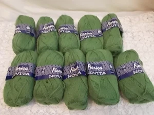 SET 10 SK NOVITA "FLORICA" 100% WOLLE GARN - 50 G - GRÜN - FINNLAND - Bild 1 von 4
