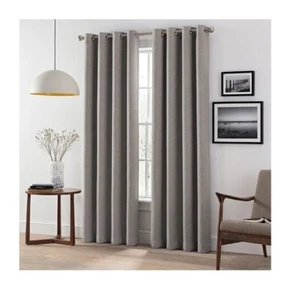Kordell Wyckoff Solid Blackout Thermal Grommet Curtain Panels Set of 2 52x84 O8 - Picture 1 of 2