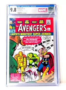 MARVEL AVENGERS #1 - 1 OZ .999 PURE SILVER FOIL CGC 9.8 MINT/NEAR MINT with Tin. - Picture 1 of 5