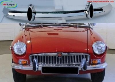 MG MGB Front Bumper With Rubber On Guard Over Rider 62-74 - Image 1 of 4