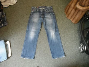 Pantalones de mezclilla para hombre Duck & Cover de zinc cintura 32"" pierna 30"" descoloridos azul oscuro - Imagen 1 de 7