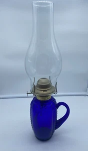 Cobalt Blue Glass Finger Oil Lamp N55 - Picture 1 of 10