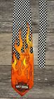 🔥 Vtg Harley-Davidson FLAMEAS w/Racing Flames Checkered Ralph Marlin Tie Mens