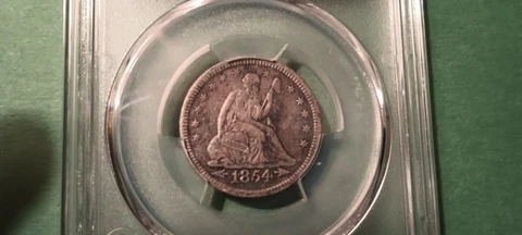 1854 Seated Liberty Silver Quarter with Arrows PCGS VF Details Cover