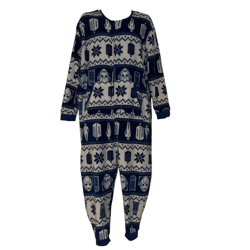 Pijama traje de unión Doctor Who para hombre talla única pieza Fair Isle vacaciones de Navidad Foto 1 de 4