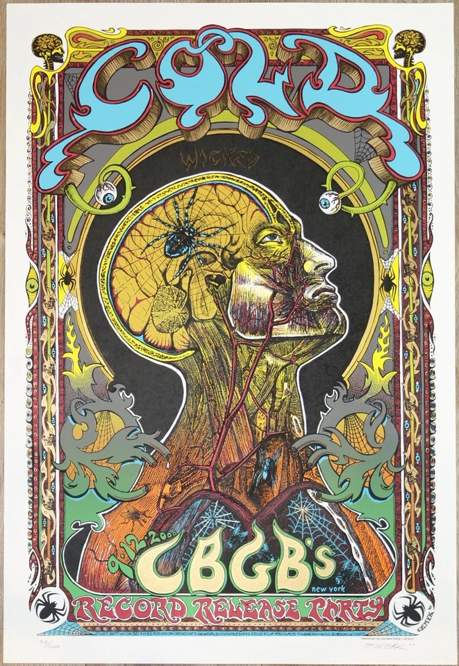 2000 Cold CBGB's - NYC Silkscreen Concert Poster by EMEK S/N  - Image 1 of 1