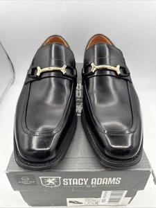 Stacy Adams schwarz Herren Pierce Mokassinnaht Bit Slipper Halbschuh Größe 8,5 M - gebraucht sehr guter Zustand! - Bild 1 von 16