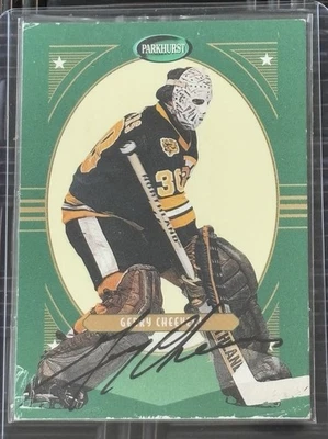 2001-02 Parkhurst Gerry Cheevers Autograph Card #PA-33 Boston Bruins HOF - Image 1 of 2