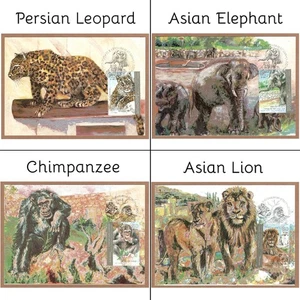 Israel 1992 4x Maximum Cards, "Jerusalem Zoo Animals". - Bild 1 von 9