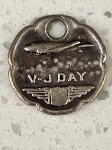Vintage RARE Sterling Silver V-J Day United Airlines 1945 Passenger Token - Picture 1 of 10
