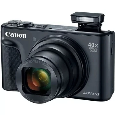 Canon PowerShot SX740 HS 20.3MP Compact Camera Black 40x Zoom 4K WiFi AU Stock - Image 1 of 4