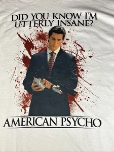 American Psycho Did You Know I'm Utterly Insane weißes Herrenhemd neu XL - Bild 1 von 5