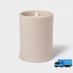 Ceramic Ribbed Jar Candle - Threshold™ - Fresh Linen & Sea Salt - 14oz - Picture 1 of 4
