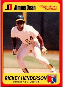 1991 Jimmy Dean Signature Edition #17 Rickey Henderson - Picture 1 of 2