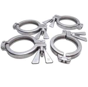 Lot of 4 AclHygienic Stainless Steel Hinged Tri-Clamp Sanitary Fitting 2-1/2in - Picture 1 of 8