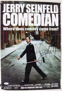 Jerry Seinfeld Actor Comedian Signed 13.5x20 Poster JSA Authen Crease Damaged - Picture 1 of 4
