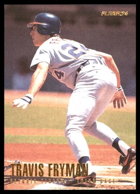 Travis Fryman 1996 Fleer #111 底特律老虎队 美国职棒大联盟 阅读 免运费 亲笔签名 Den — 第 1/2 张图片