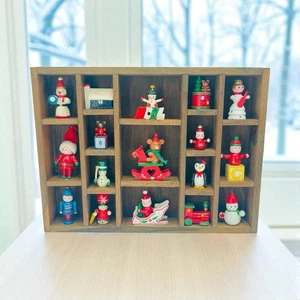 Vintage Miniature Christmas Ornaments Shadowbox Shape Holiday 2.5"x13"x16" - Picture 1 of 15