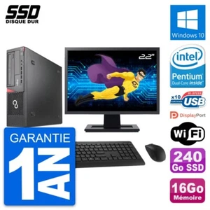PC Fujitsu E920 DT Schermo 22" Intel G3220 RAM 16GB SSD 240GB Windows 10 Wifi - Foto 1 di 7