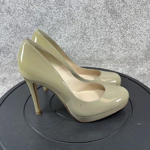 L.K. Bennett Heels Womens Size 7 Sledge Pump Green Leather Slip On - Picture 1 of 12