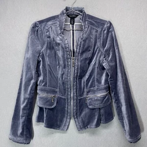 Chaqueta WHBM Mujer 8 Terciopelo Plateado Victoriano Renacimiento Ecuestre - Imagen 1 de 16