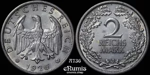 Deutschland, Weimarer Republik, 2 Mark 1926 J, Hamburg, vz+ - Bild 1 von 4