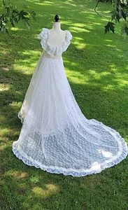 Vintage COUNTRY CHIC Brautkleid weiß & gelb Gr. XS - Small *Größe lesen - Bild 1 von 15
