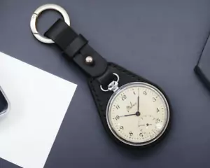 Vintage Molnija 18j precision + New black leather case for pocket watch 45mm - Picture 1 of 17