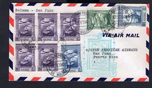 PORTUGUESE GUINEA 1941 FIRST FLIGHT COVER FROM BOLAMA TO SAN JUAN PAN AM CLIPPER - Picture 1 of 2